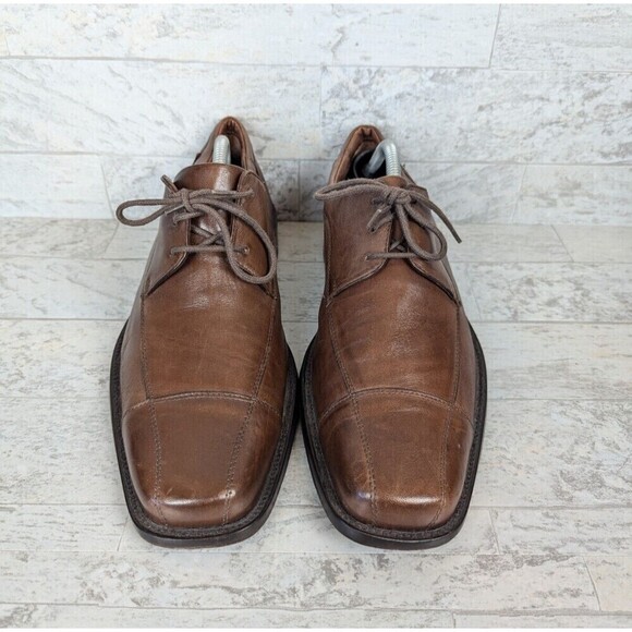 Johnston & Murphy Shoes Men\'s Size 10 M Brown Bicycle Cap Toe Oxford 20-7510